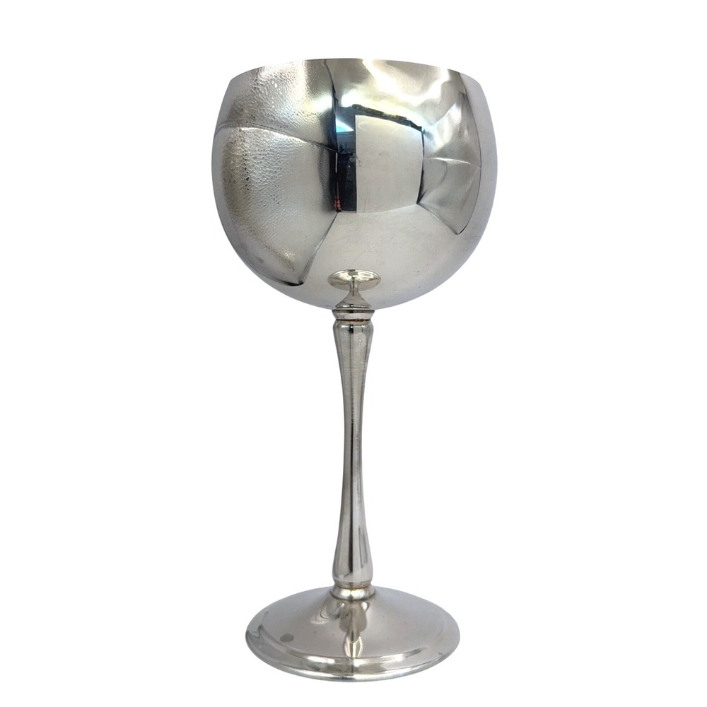 VINTAGE Kirk Stieff Silverplate Wine Goblet Glass 8" Made in Spain